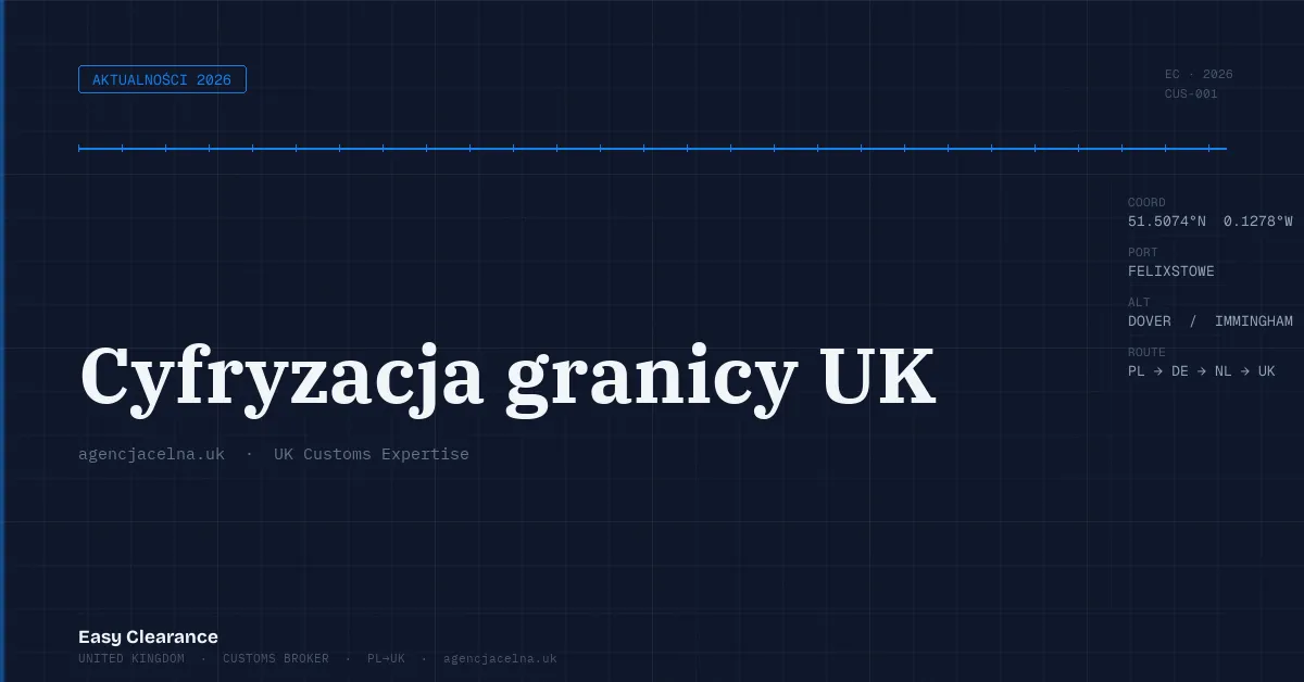 Cyfryzacja granicy uk – Agencja Celna UK-PL, odprawy celne, import i eksport