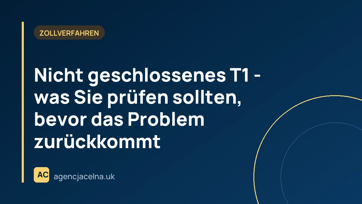 Nicht geschlossenes T1 - was Sie prüfen sollten, bevor das Problem zurückkommt