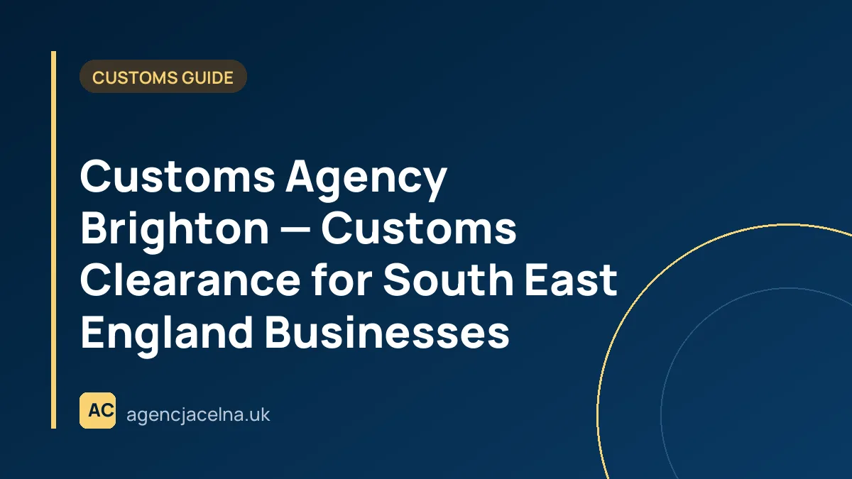 Customs Agency Brighton — Customs Clearance for South East England Businesses