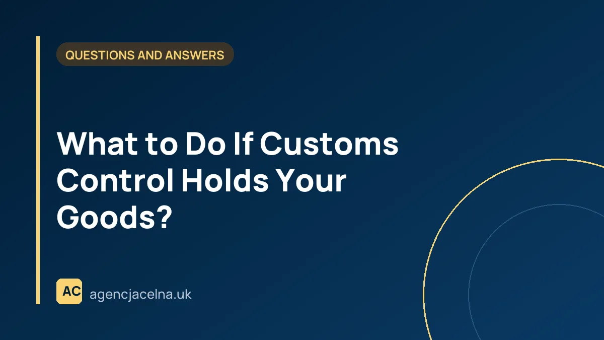 What to Do If Customs Control Holds Your Goods?
