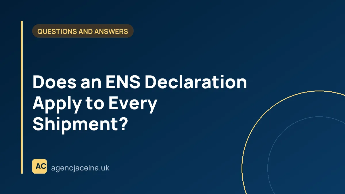 Does an ENS Declaration Apply to Every Shipment?