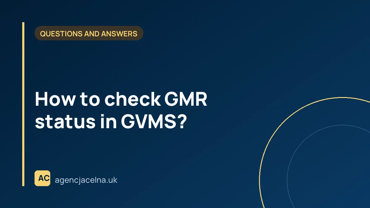 How to check GMR status in GVMS?