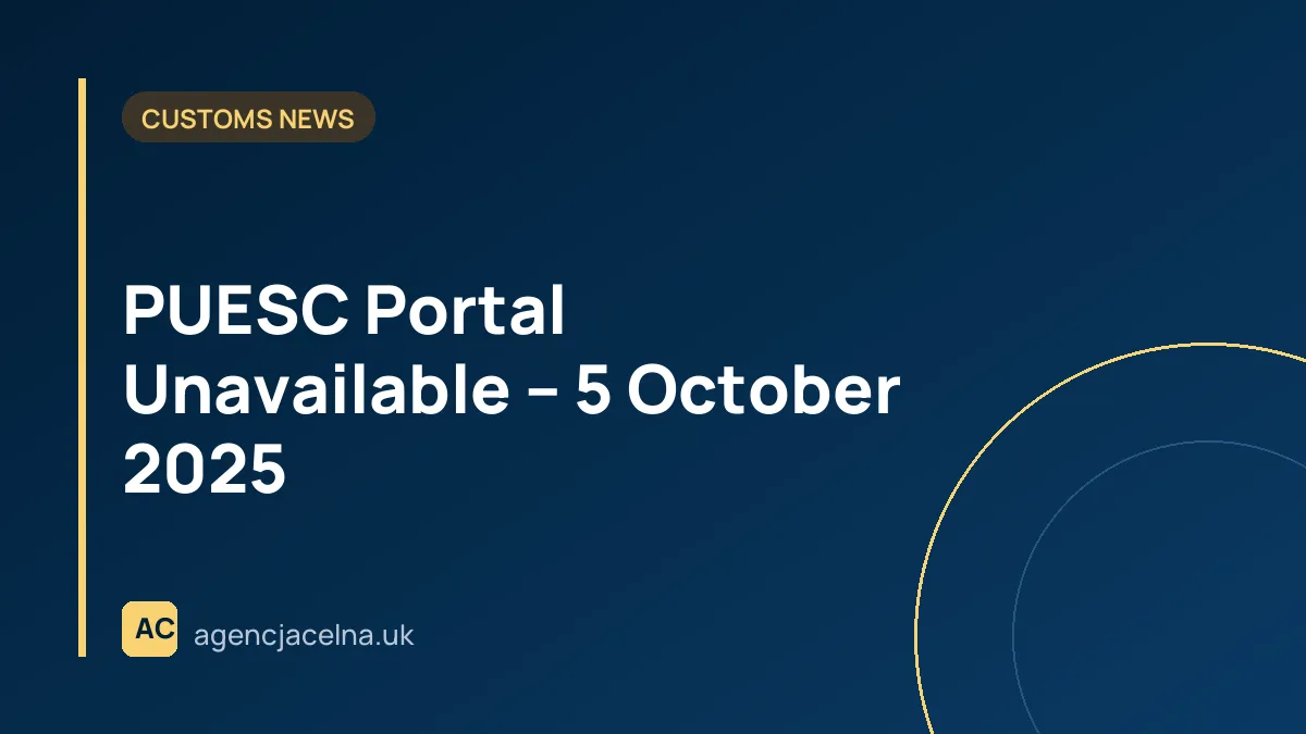 PUESC Portal Unavailable – 5 October 2025