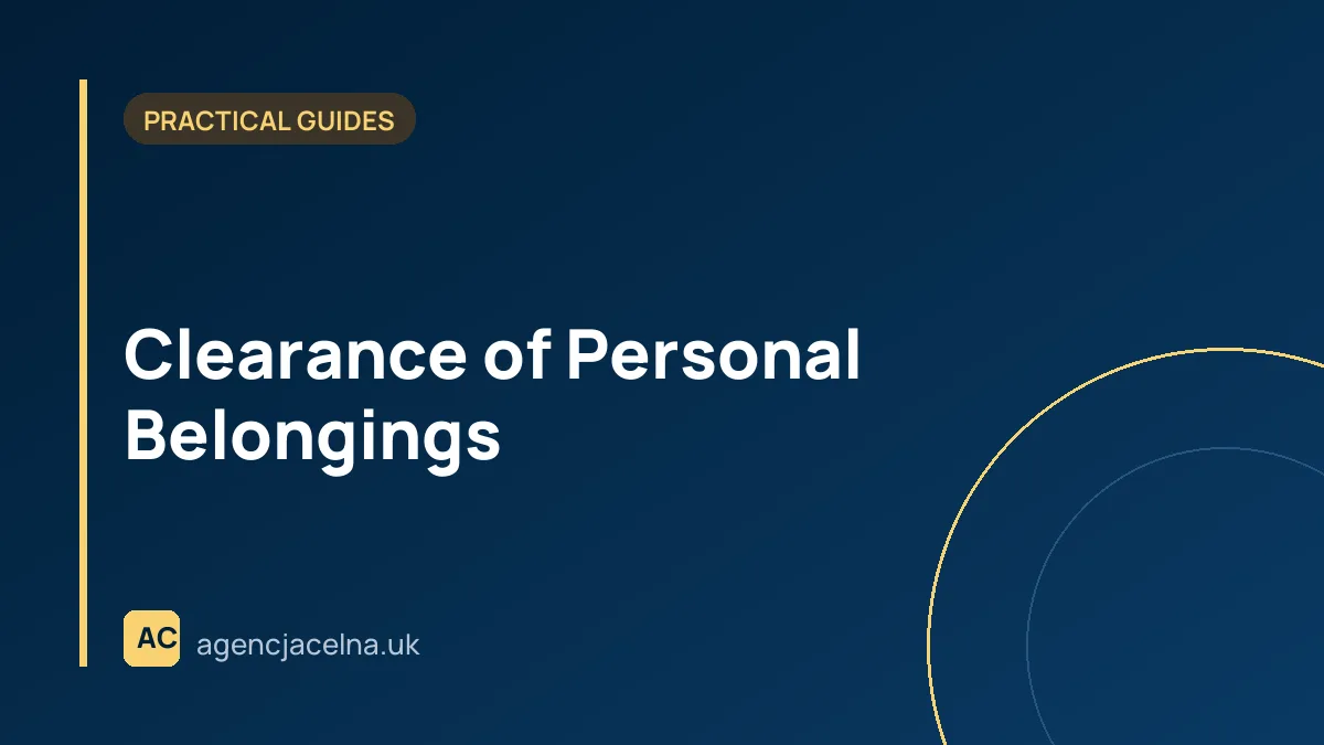 Clearance of Personal Belongings