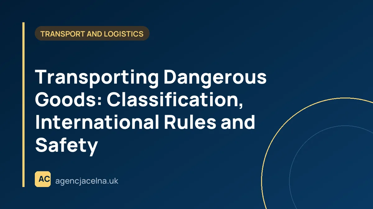 Transporting Dangerous Goods: Classification, International Rules and Safety