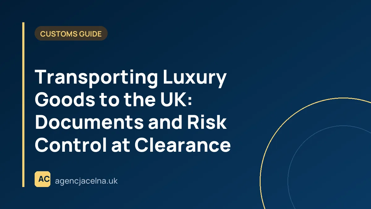 Transporting Luxury Goods to the UK: Documents and Risk Control at Clearance