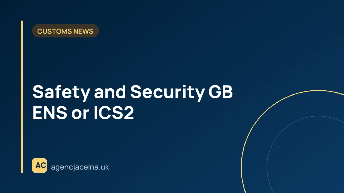 Safety and Security GB ENS or ICS2 — where to file your declaration and avoid a costly mistake