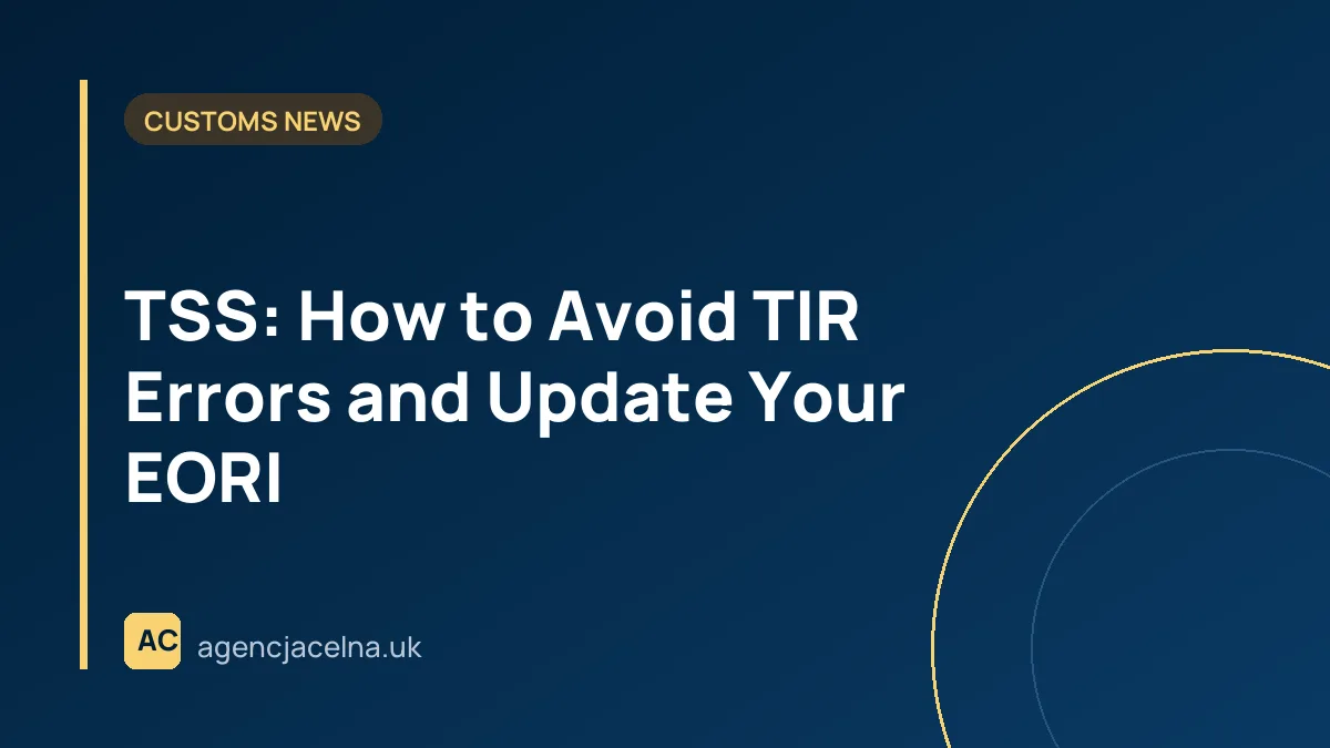 TSS: How to Avoid TIR Errors and Update Your EORI