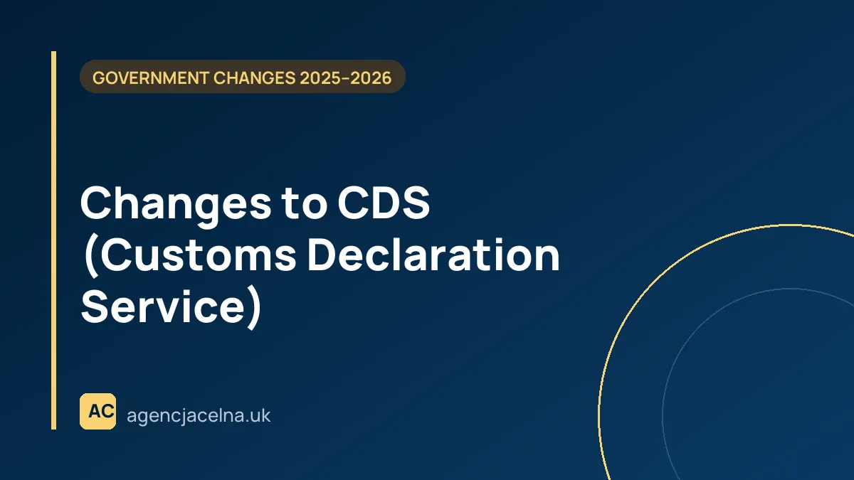 Changes to CDS (Customs Declaration Service)