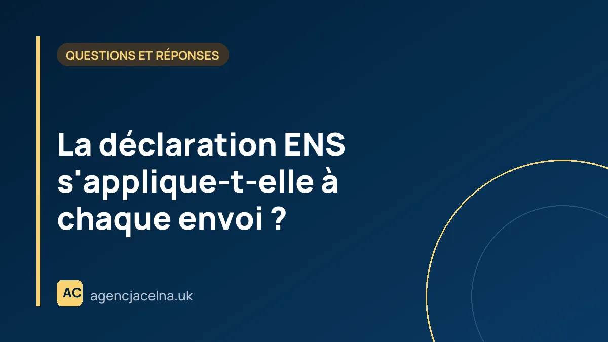 La déclaration ENS s'applique-t-elle à chaque envoi ?