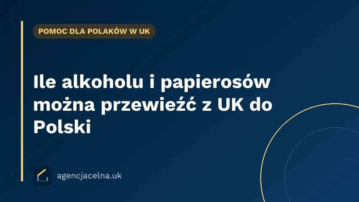 Ile alkoholu i papierosów można przewieźć z UK do Polski