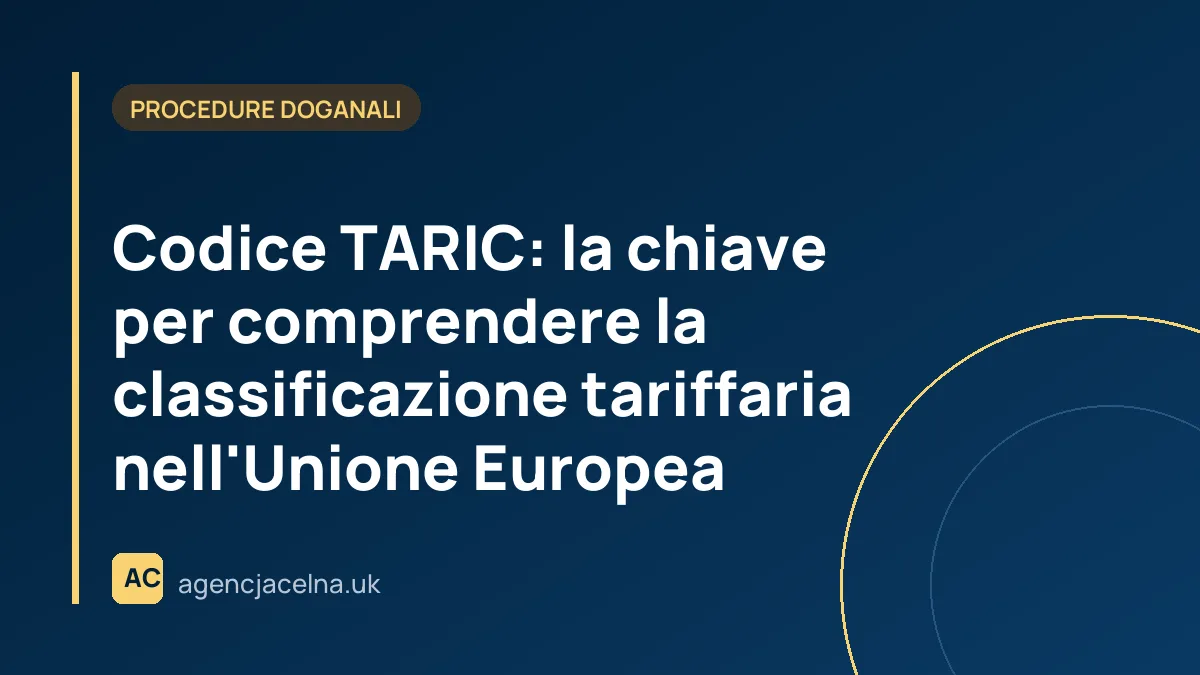 Codice TARIC: la chiave per comprendere la classificazione tariffaria nell'Unione Europea