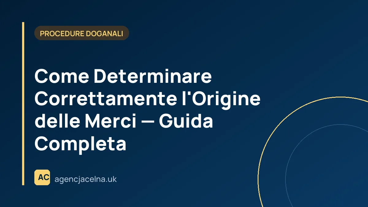 Come Determinare Correttamente l'Origine delle Merci — Guida Completa