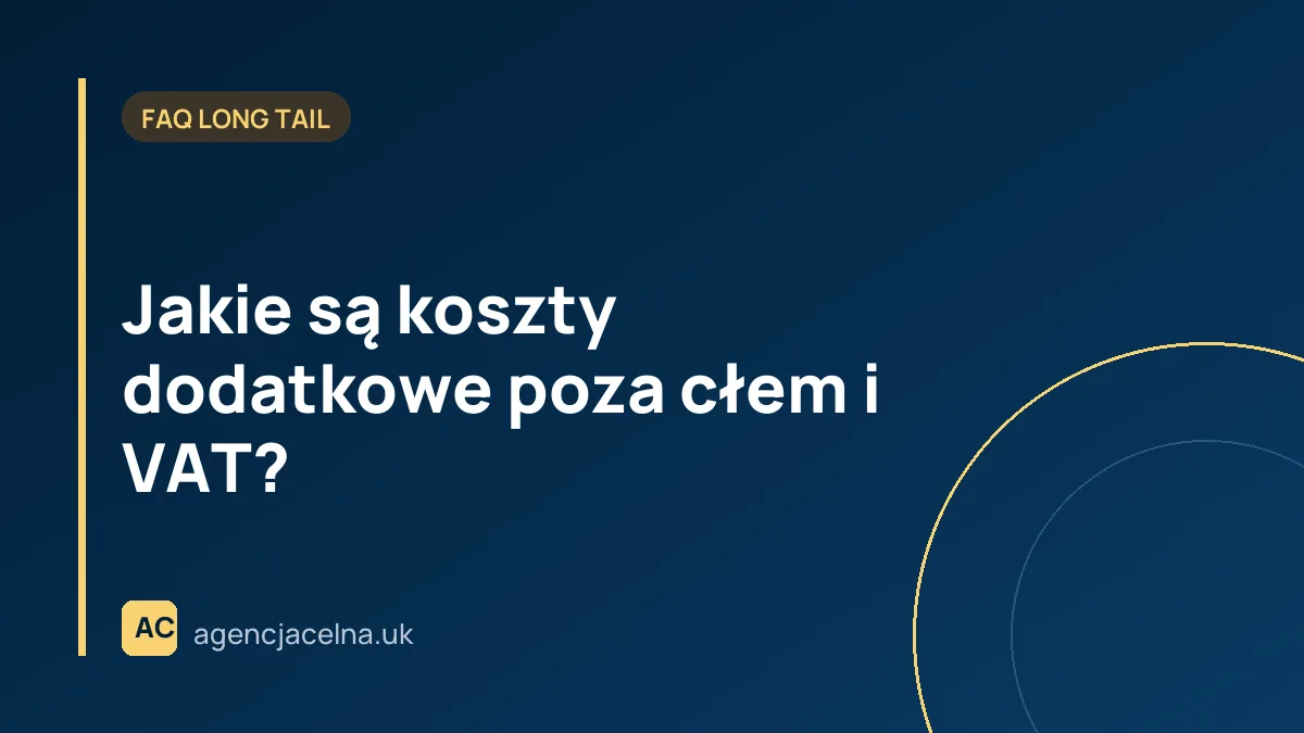 Jakie są koszty dodatkowe poza cłem i VAT?