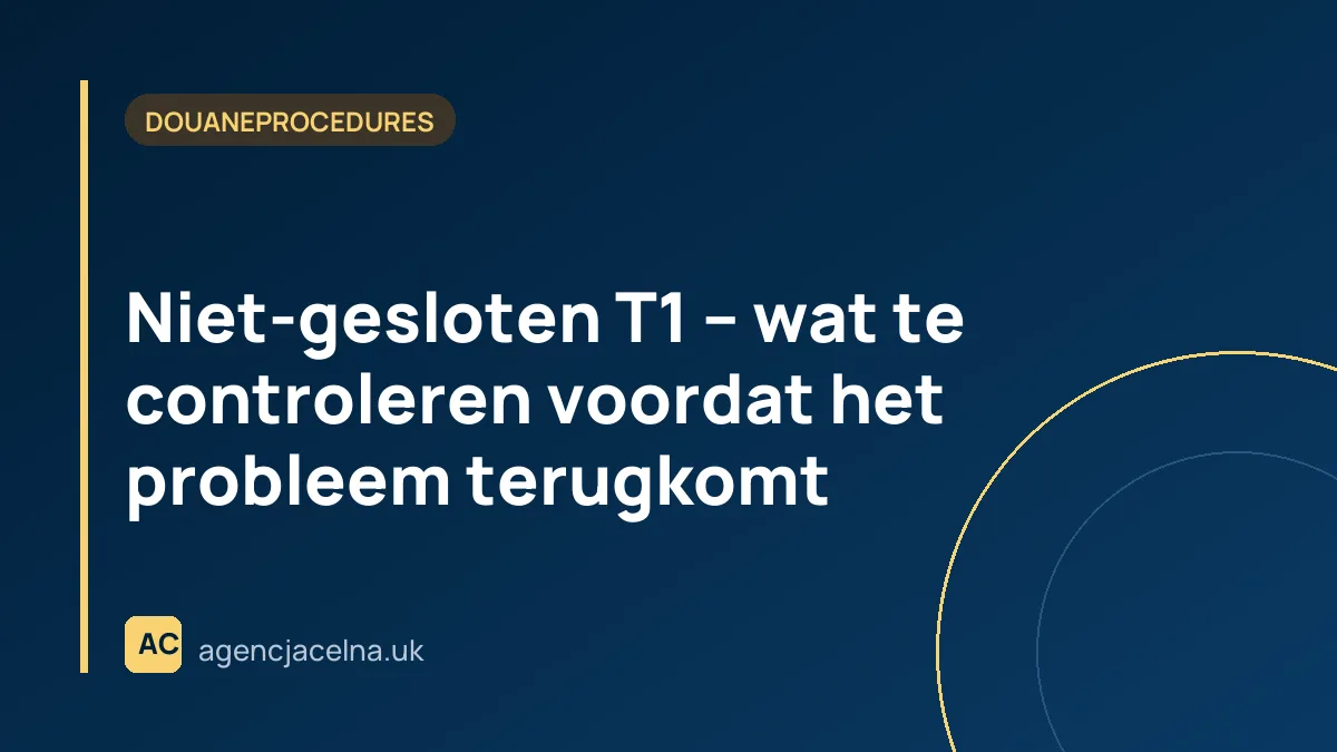 Niet-gesloten T1 – wat te controleren voordat het probleem terugkomt