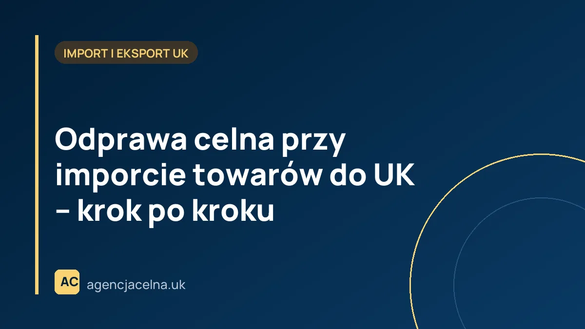 Odprawa celna przy imporcie towarów do UK – krok po kroku