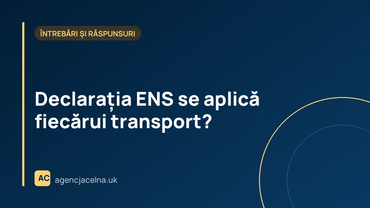 Declarația ENS se aplică fiecărui transport?