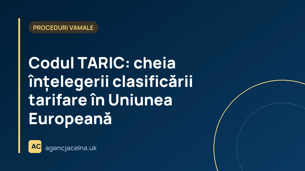 Codul TARIC: cheia înțelegerii clasificării tarifare în Uniunea Europeană
