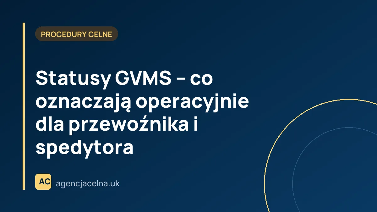 Statusy GVMS – co oznaczają operacyjnie dla przewoźnika i spedytora