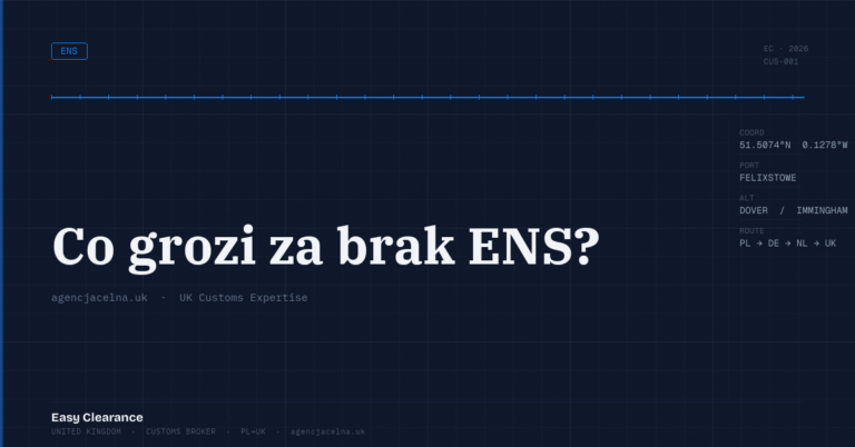 Co grozi za brak ens – Agencja Celna UK-PL, odprawy celne, import i eksport