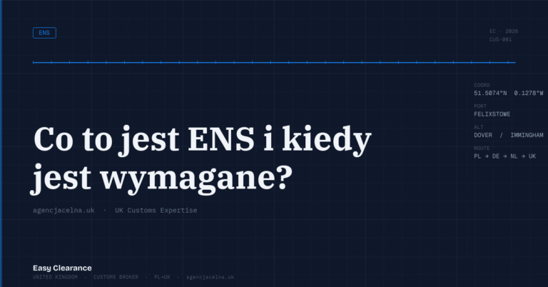 Co to jest ens i kiedy jest wymagane – Agencja Celna UK-PL, odprawy celne, import i eksport
