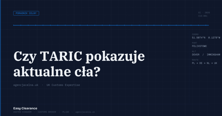 Czy taric pokazuje aktualne cla – Agencja Celna UK-PL, odprawy celne, import i eksport