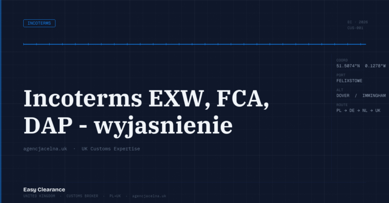 Incoterms exw fca dap wyjasnienie – Agencja Celna UK-PL, odprawy celne, import i eksport