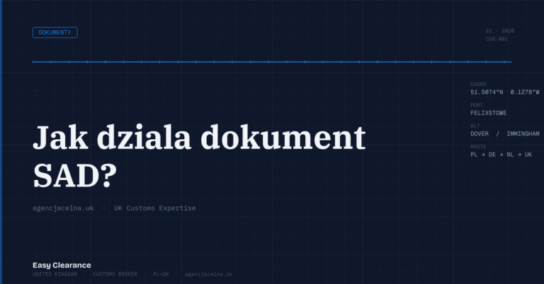 Jak dziala dokument sad – Agencja Celna UK-PL, odprawy celne, import i eksport