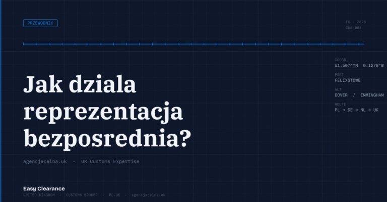Jak dziala reprezentacja bezposrednia – Agencja Celna UK-PL, odprawy celne, import i eksport
