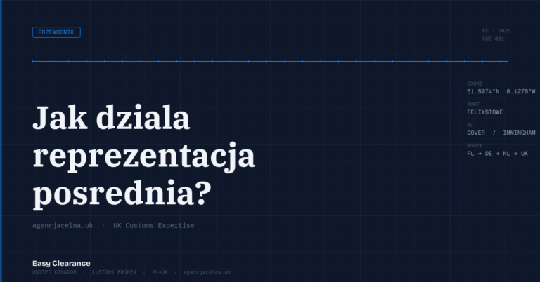 Jak dziala reprezentacja posrednia – Agencja Celna UK-PL, odprawy celne, import i eksport