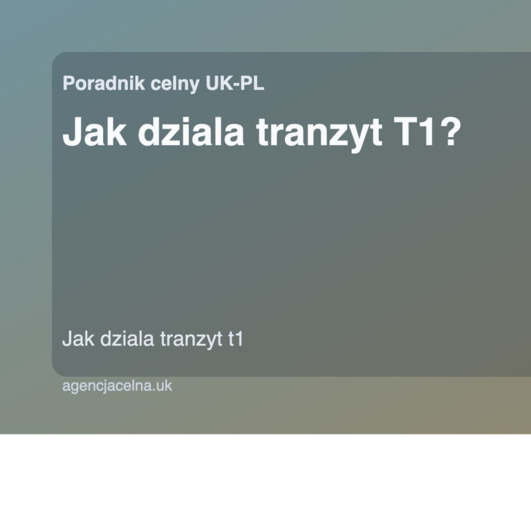 Jak działa tranzyt T1? – Easy Clearance agencja celna UK