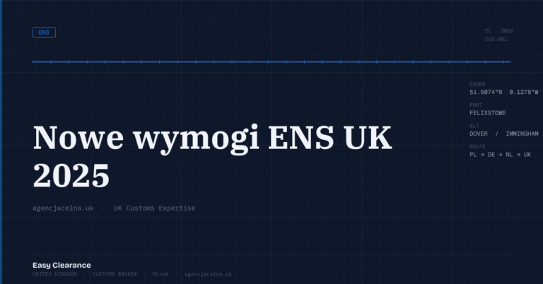 Nowe wymogi ens uk 2025 – Agencja Celna UK-PL, odprawy celne, import i eksport