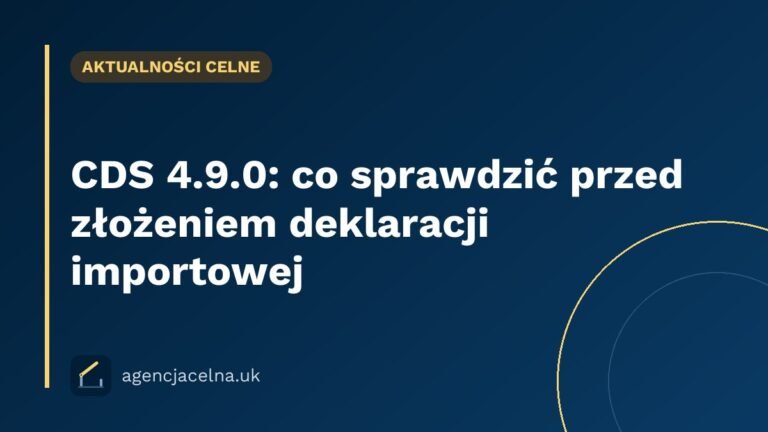 CDS 4.9.0: co sprawdzić przed złożeniem deklaracji importowej